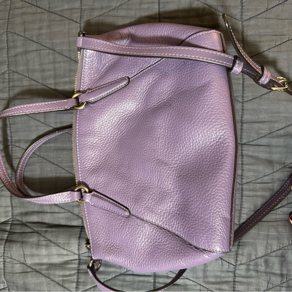 Lavender Coach Pebble Leather Crossbody Bag - Picture 4 of 7